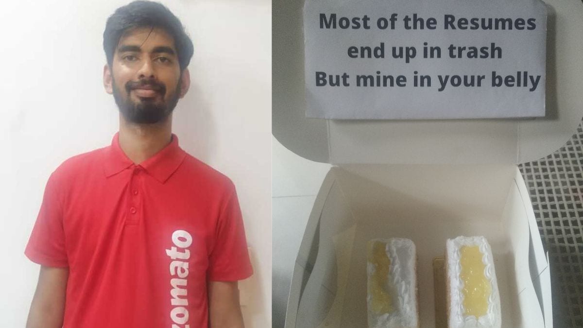 Man delivers his resume as delivery agent