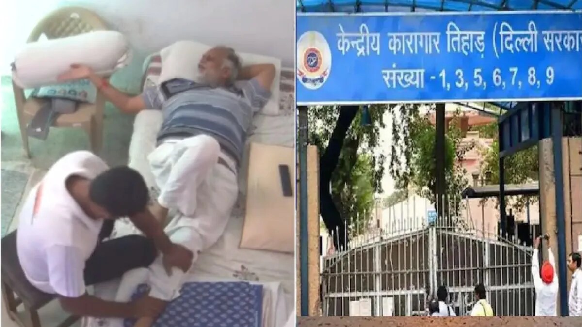 Delhi Video Of Aap Satyendar Jain Getting A Massage In Tihar Jail